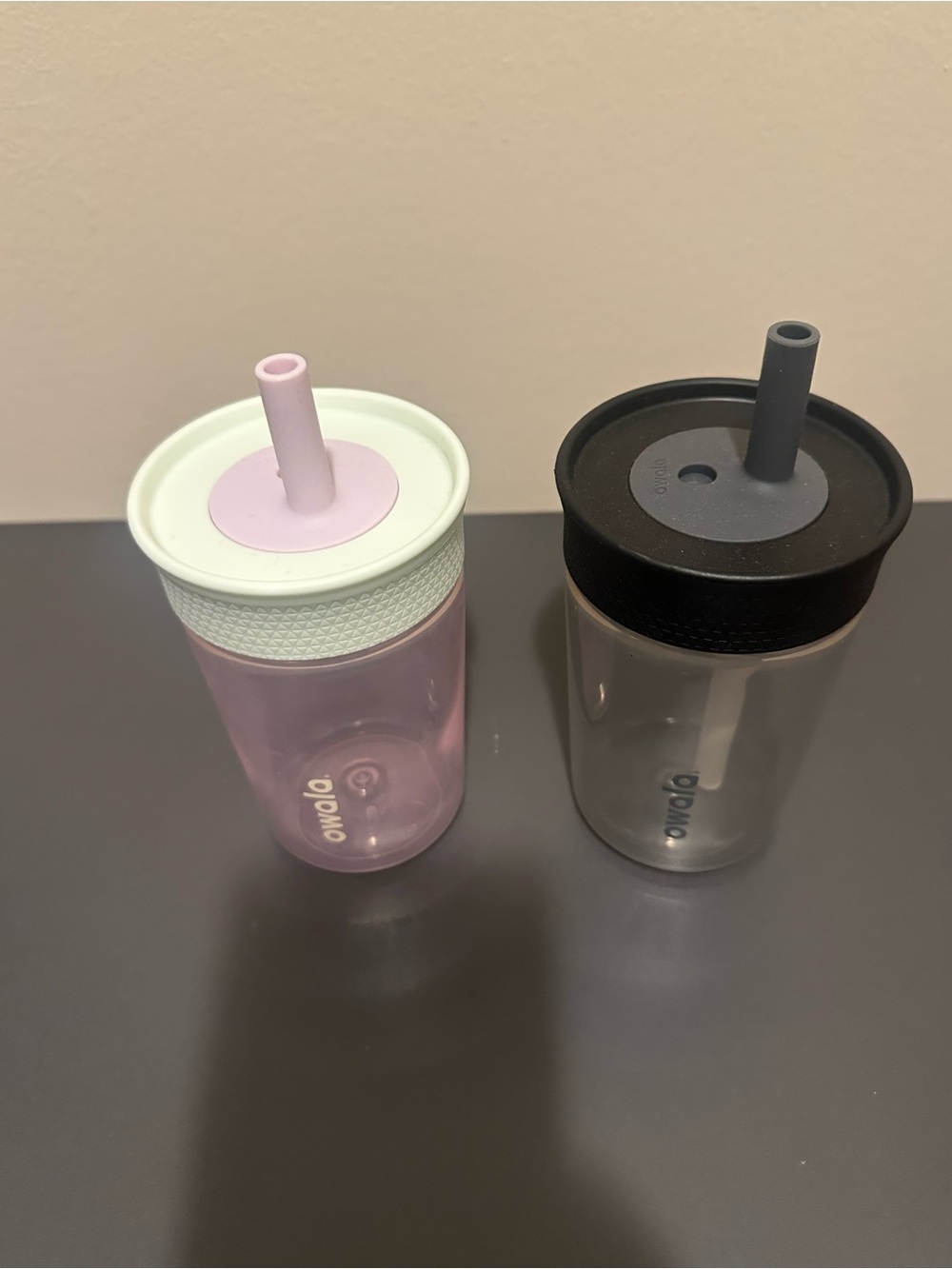 Owala Kids Straw Cup - Pink and Gray Set
